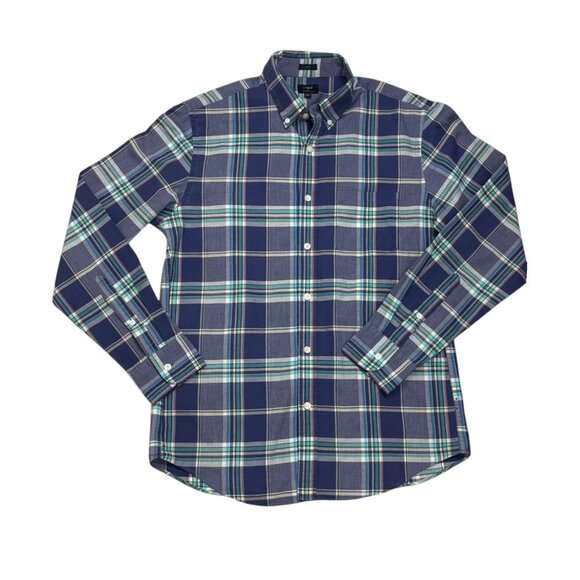 J CREW Blue‎ Summer Plaid Button Collar Long Sleeve Slim Fit Shirt - Picture 8 of 8
